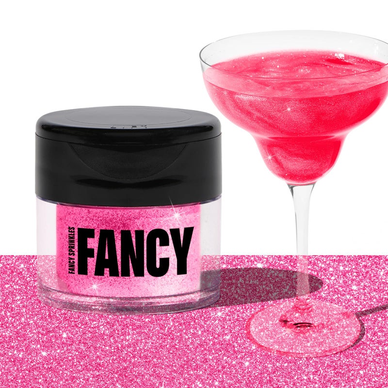 Fancy Sprinkles Tourmaline Pink Premium Edible Glitter, 100% Edible Glitter for Sparkling Food & Drinks No Taste or Texture (4gm) - Image 1